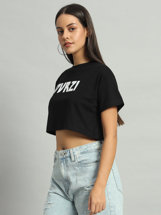 Black Understated Cropped Tee