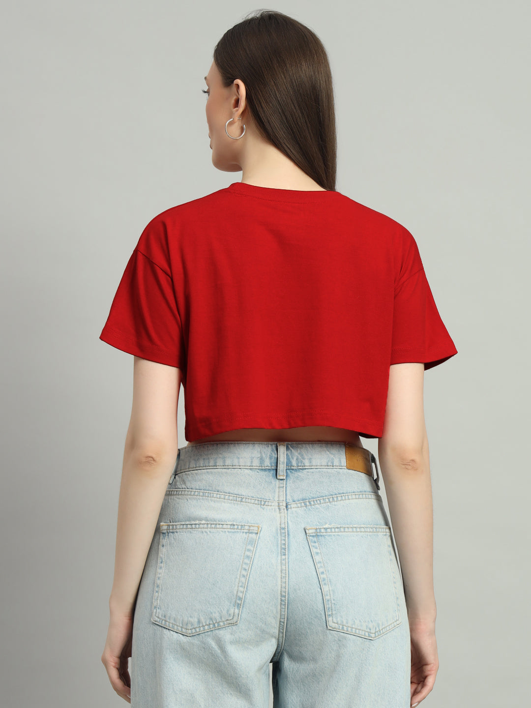 Red Understated Cropped Tee