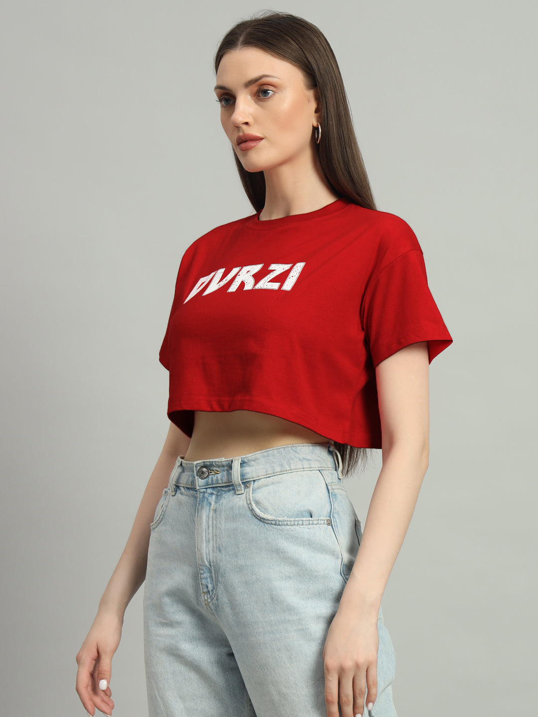 Red Understated Cropped Tee