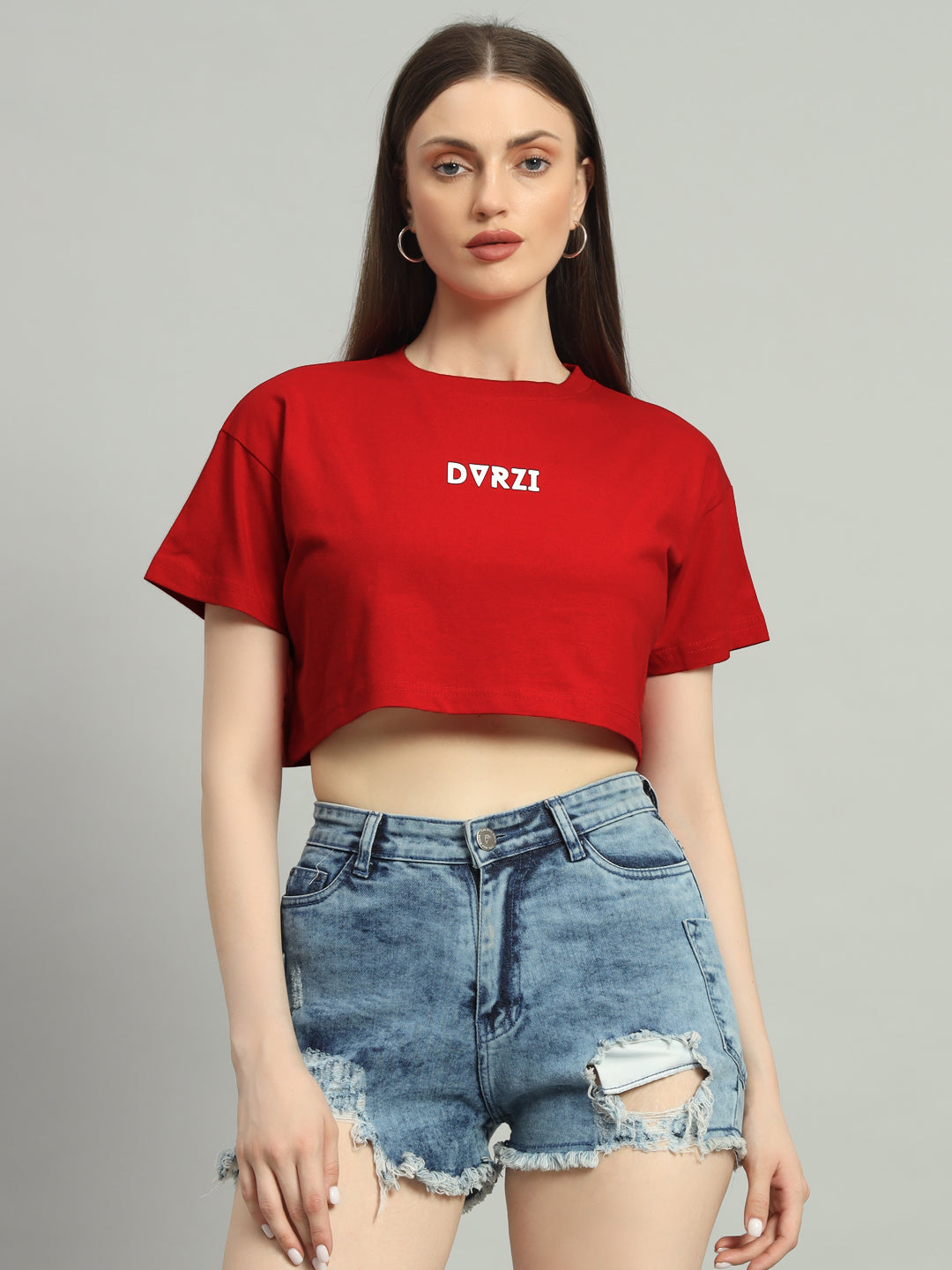 Red Signature Cropped Tee